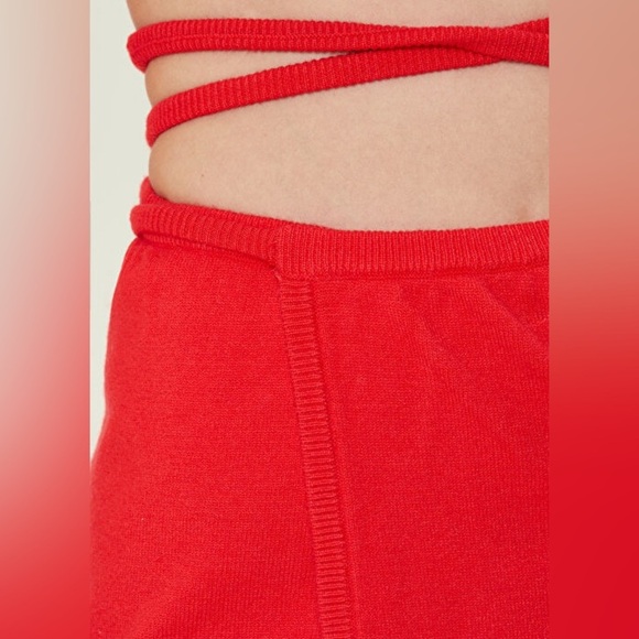 For Love And Lemons Brady Midi Skirt Red Size Small NEW NWT Wrap - Picture 10 of 14